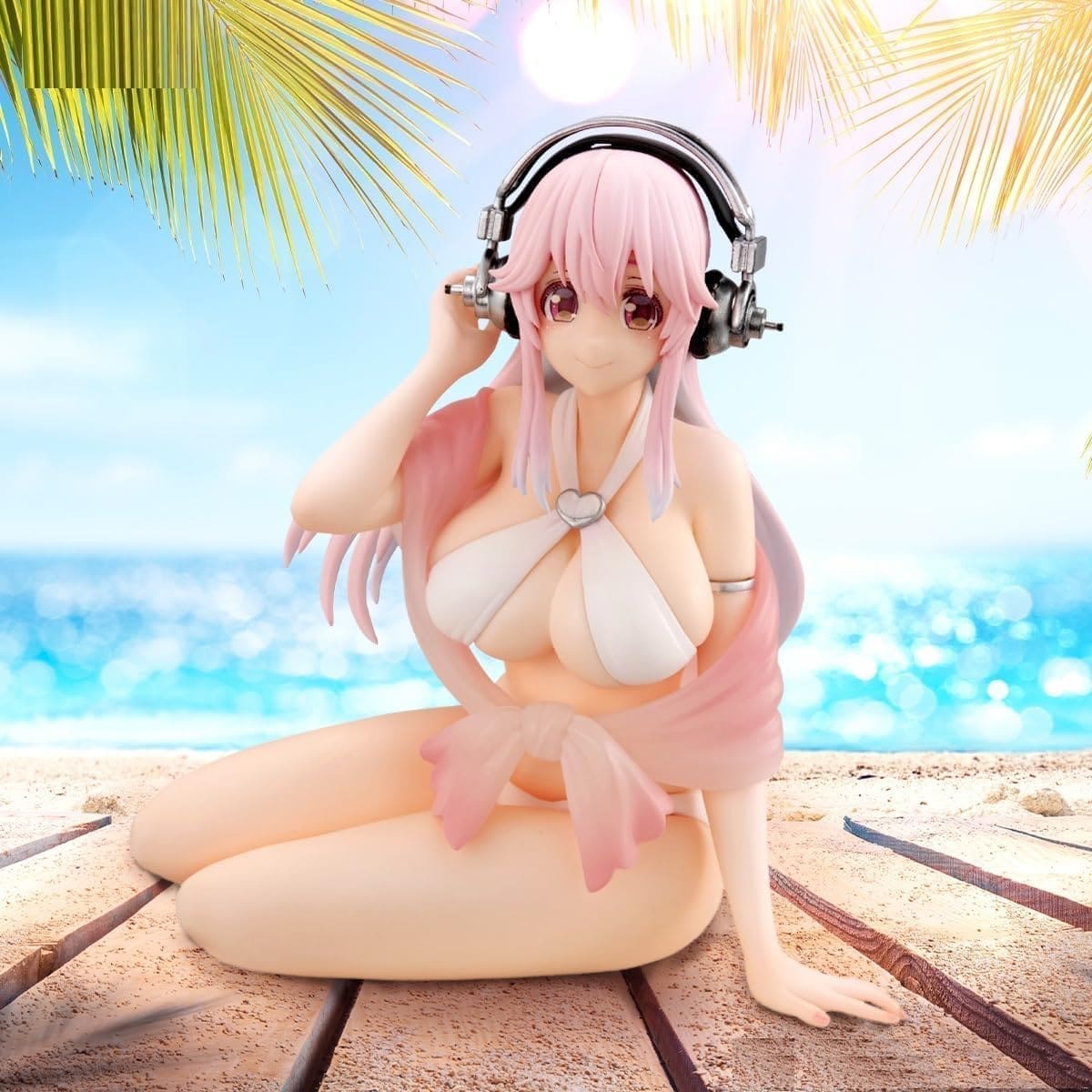 Super Sonico-Sonico-Noodle Stopper Figure-White Bikini Version 1 Super Sonico-Sonico-Noodle Stopper Figure-White Bikini Version